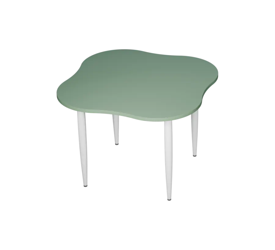PLAYFORM 225 modulární hravé stoly, výška 750 mm, kovová podnož bílá, deska 25 mm, šedo-zelinkavá